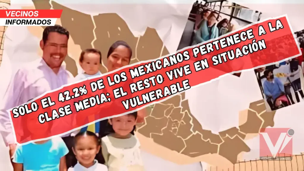 Solo el 42.2% de los mexicanos pertenece a la clase media; el resto vive en situación vulnerable