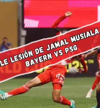 terrible lesión de Jamal Musiala en el Bayern vs PSG