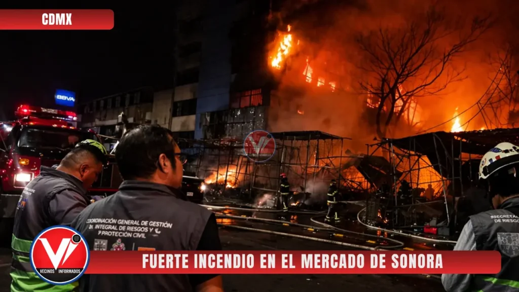 Sofocan incendio en inmediaciones del Mercado de Sonora; reportan pérdida total en bodegas